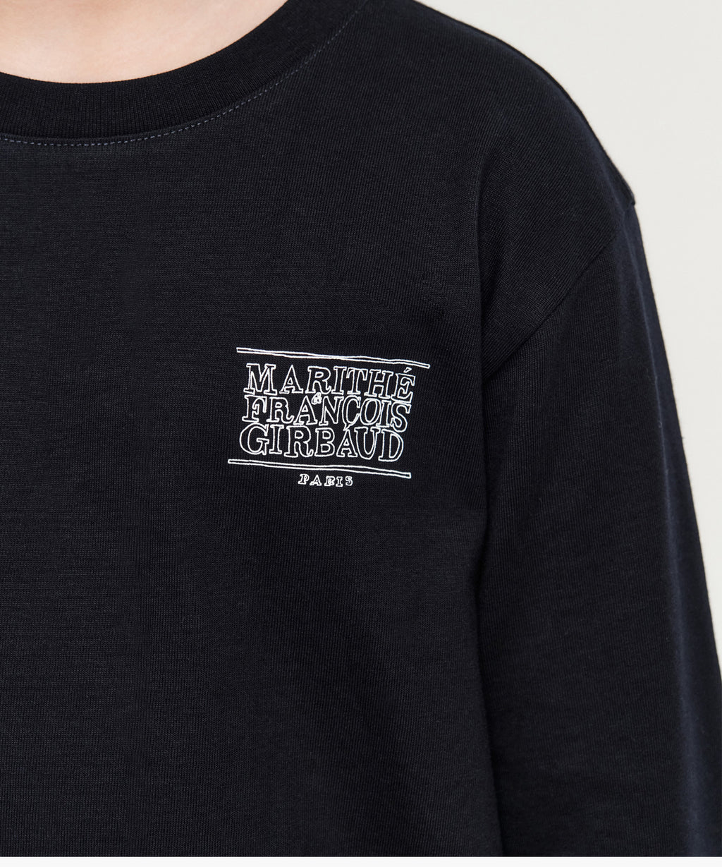 Marithé François Girbaud Kids Doodle Classic Logo Long Sleeve Top 2-Pack – Navy