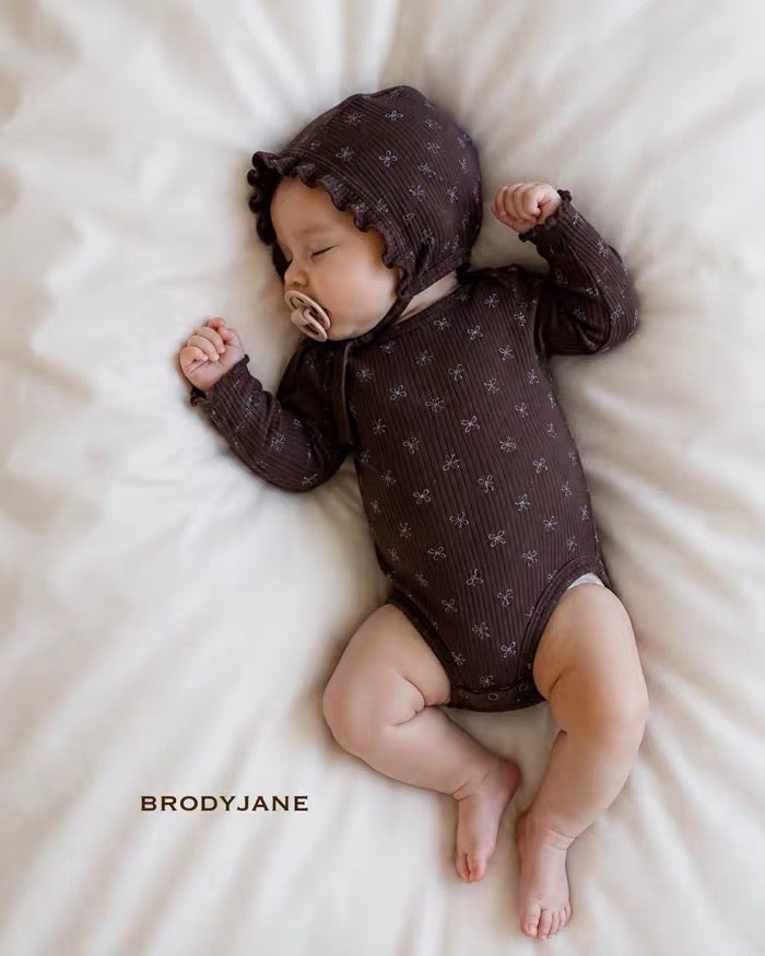 Korean Kidswear | Brody Jane Tiny Floral Ribbed Baby 4-Piece Set