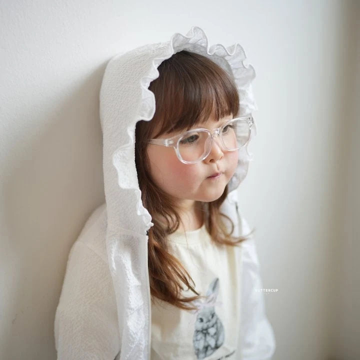 Korean Kidswear | Buttercup Textured Ruffle Zip-Up Jacket