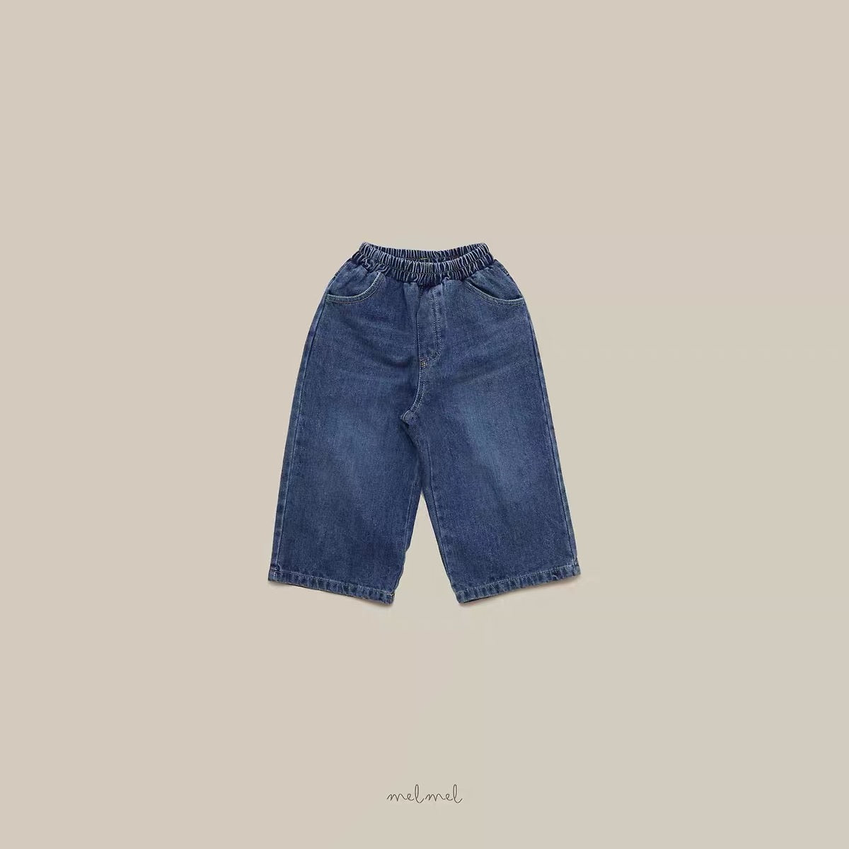 Korean Kidswear Washed Wide Leg Jeans – Blue