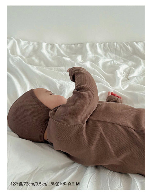 Banana Blossom Baby Cotton Ribbed Pajama Set - Brown
