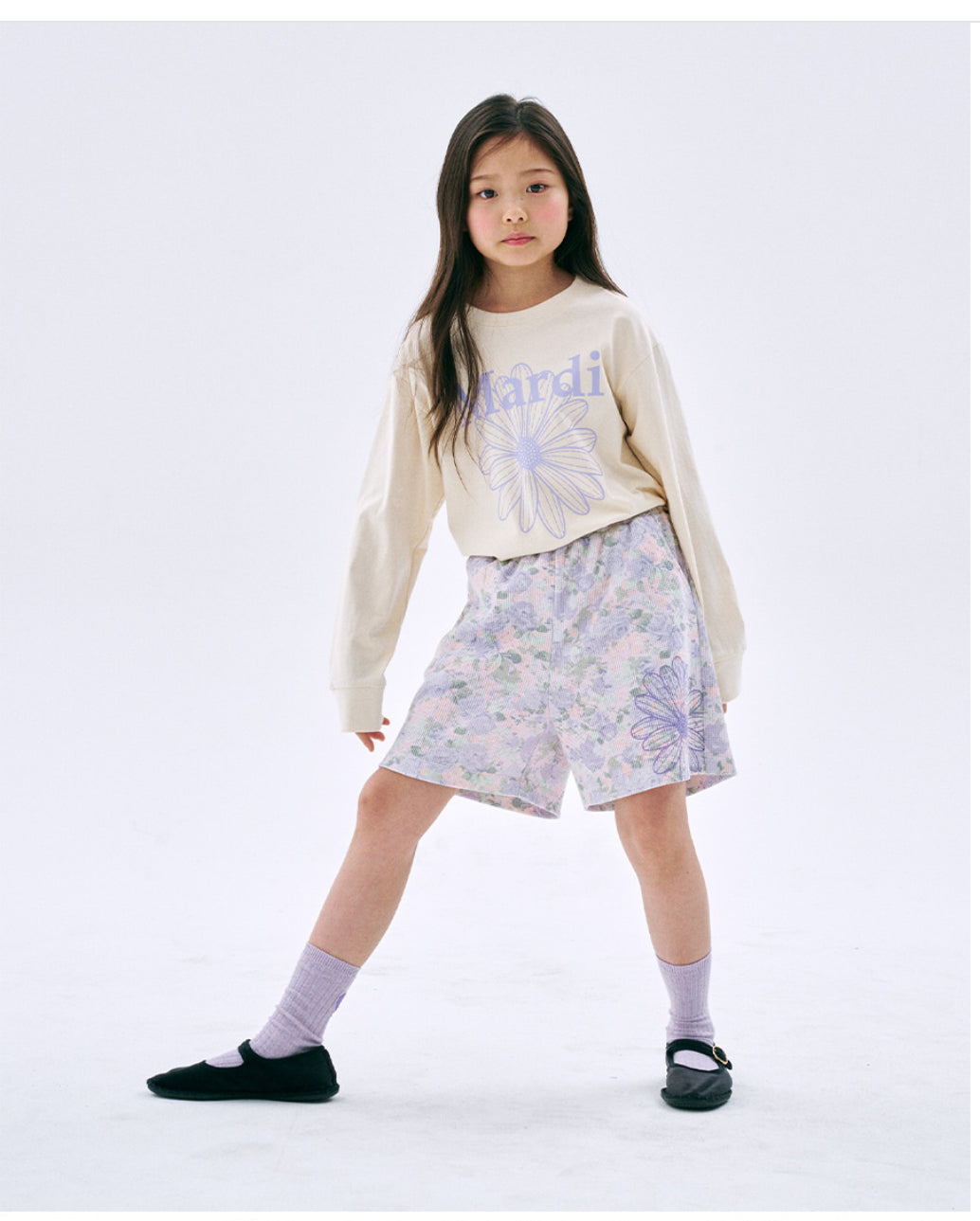 Mardi Mercredi Kids Long Sleeve Tee – Butter alternate view 2 by Mini Kelly