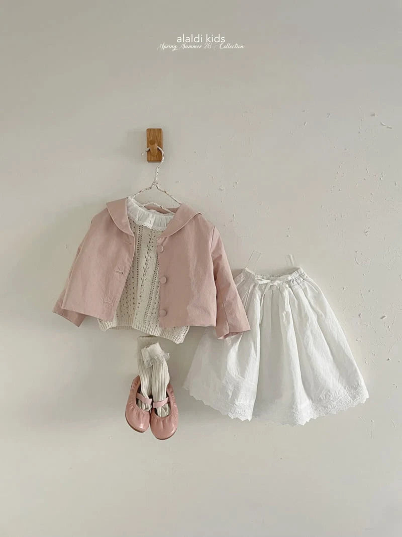 Korean Kidswear | Aladin Kids Vintage Lace Trim Skirt