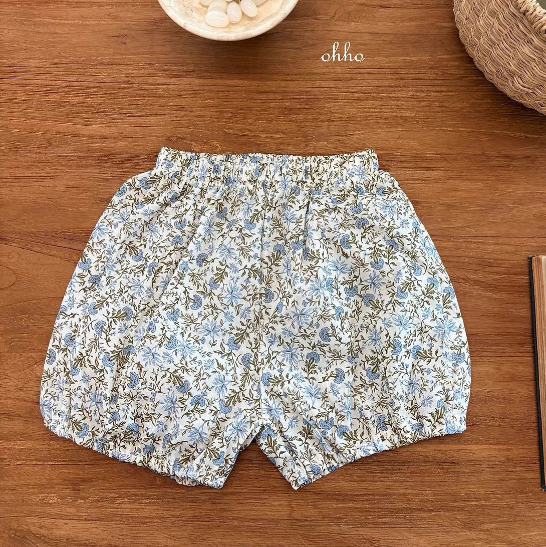 Korean Kidswear | Floral Flutter Sleeve Blouse Top and Shorts