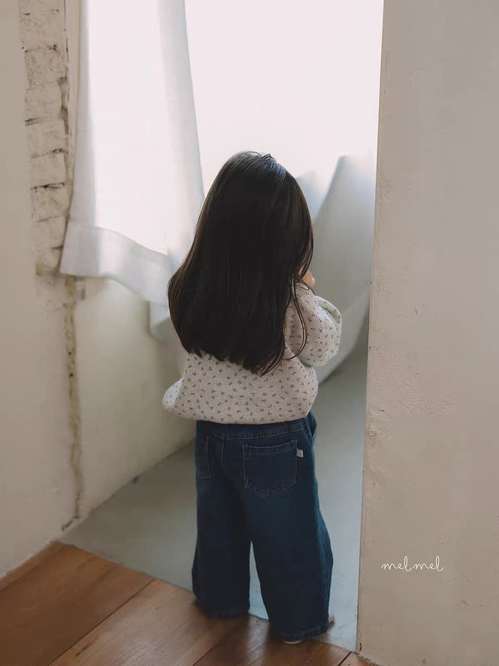 Korean Kidswear Washed Wide Leg Jeans – Blue