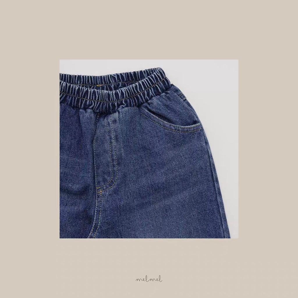 Korean Kidswear Washed Wide Leg Jeans – Blue