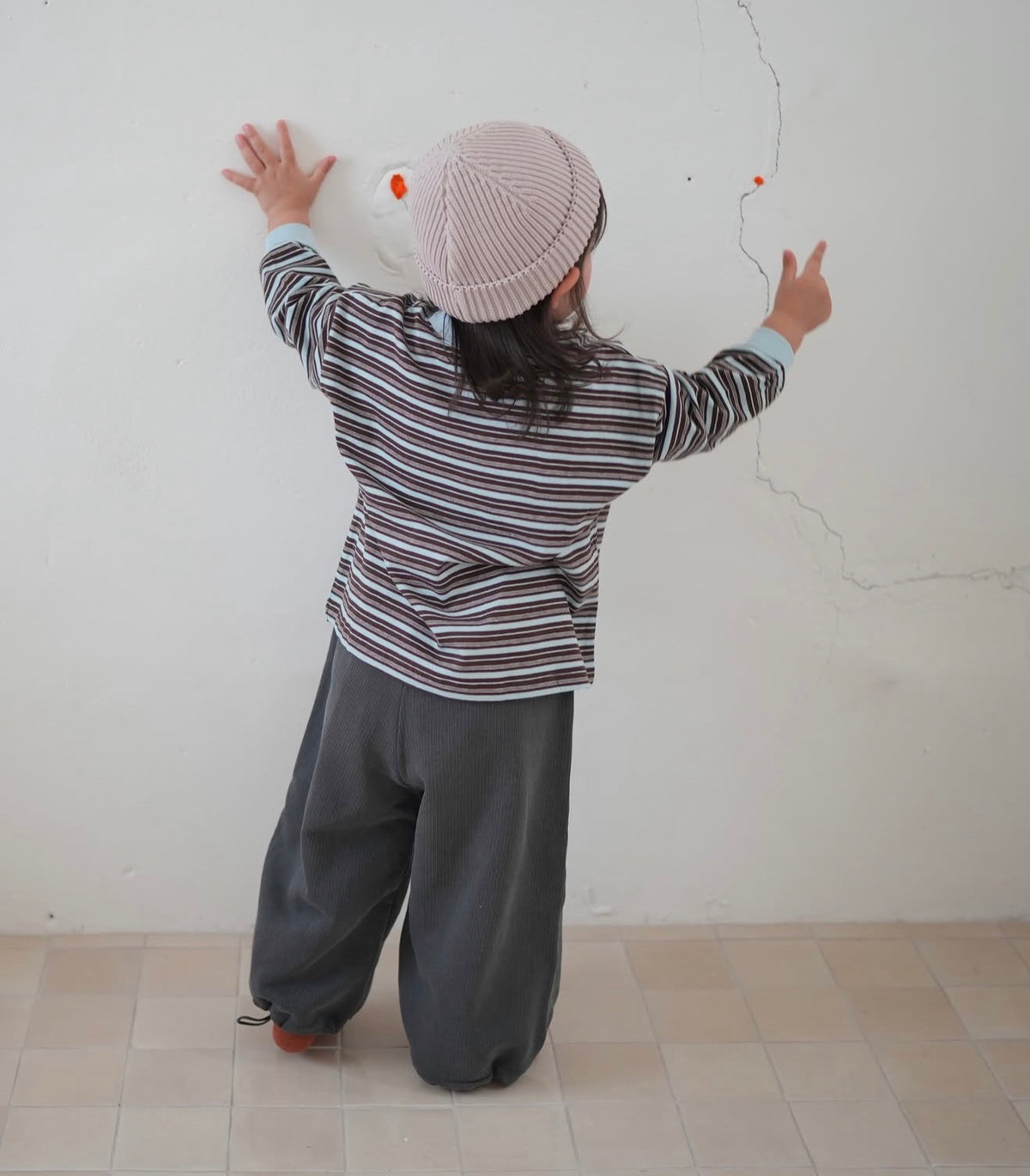 Korean Kidswear | Oversized Striped Long Sleeve Tee