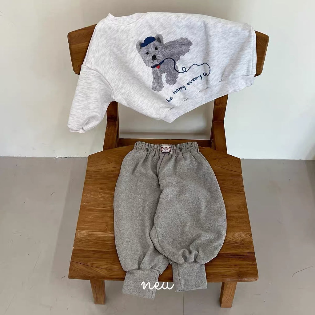 Korean Kidswear | Puppy Graphic Oversized Sweatshirt