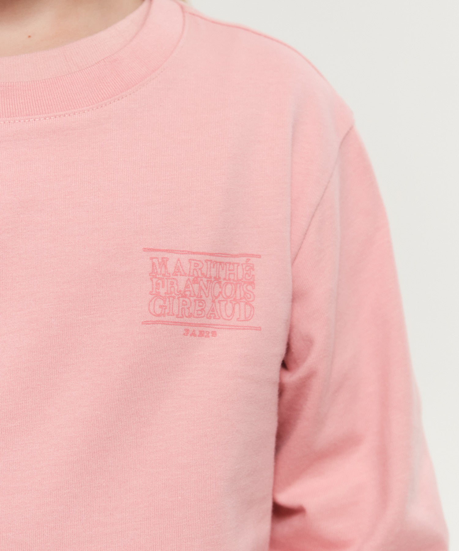 Marithe KIDS DOODLE CLASSIC LOGO SOLID&STRIPE LONG SLEEVE Top (2PACK) coral pink