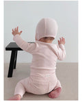 Banana Blossom Baby Cotton Ribbed Pajama Set - Pink