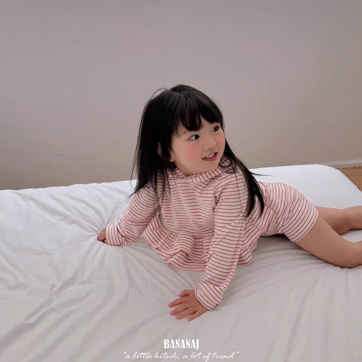 Korean Kidswear | Striped Ruffle Hoodie & Shorts Set