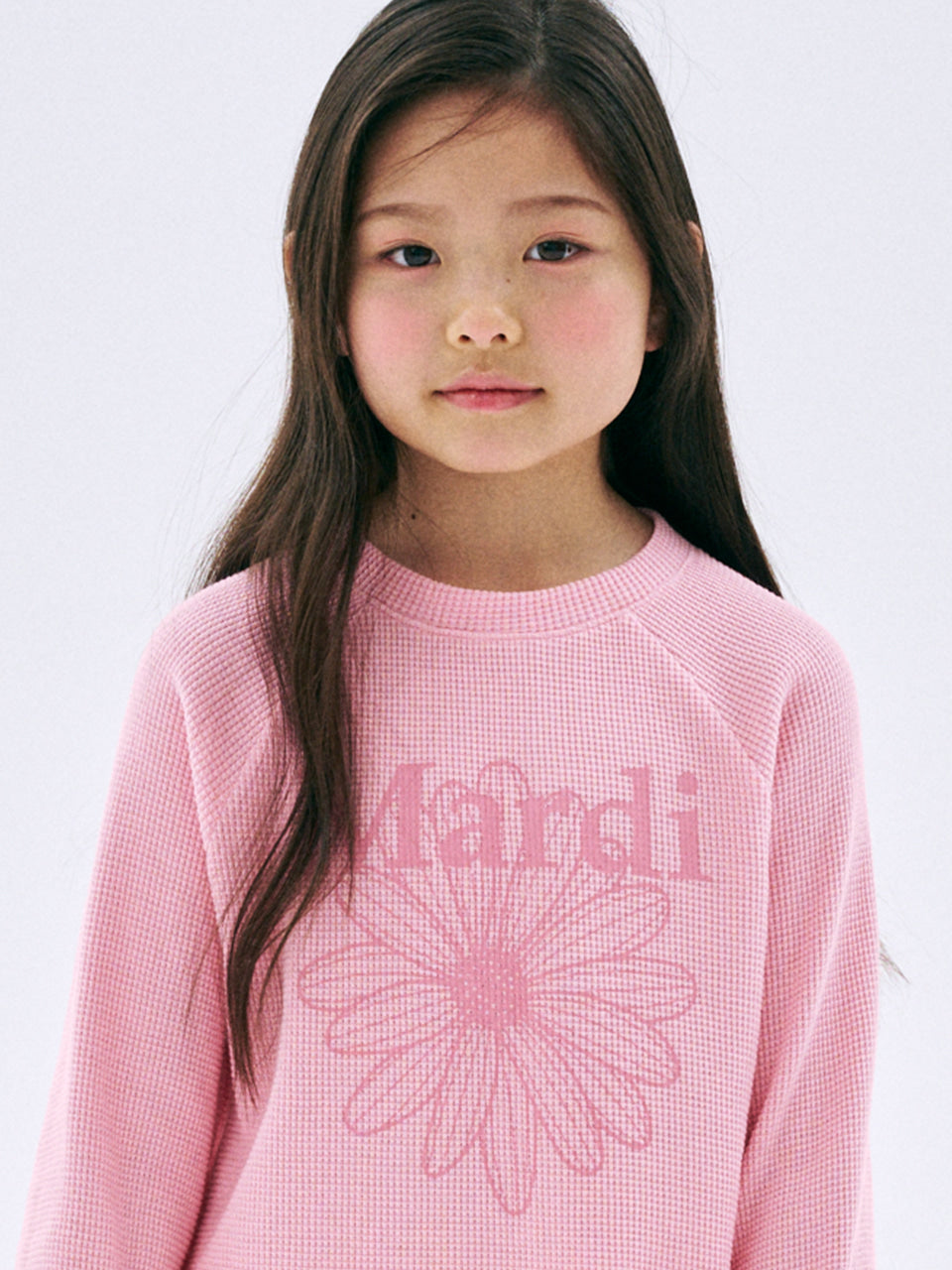Mardi Mercredi Kids Waffle Raglan Sweatshirt – Pink by Mini Kelly