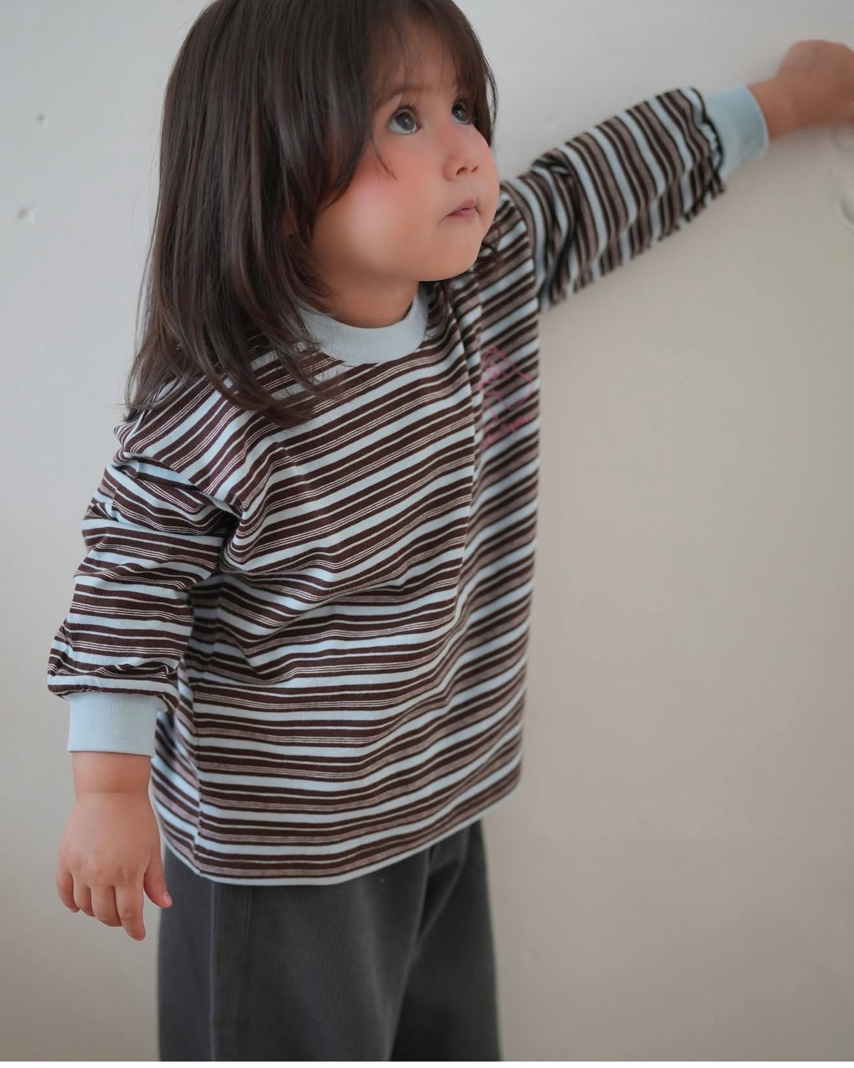 Korean Kidswear | Oversized Striped Long Sleeve Tee