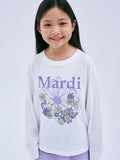 Mardi Mercredi KIDS TSHIRT LONG SLEEVE FLOWERMARDI JARDIN_IVORY LILAC (Instock)
