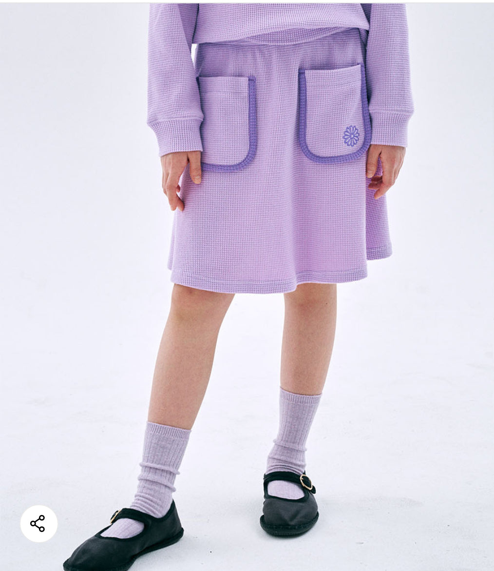 Mardi Mercredi Kids Waffle Skirt – Purple by Mini Kelly