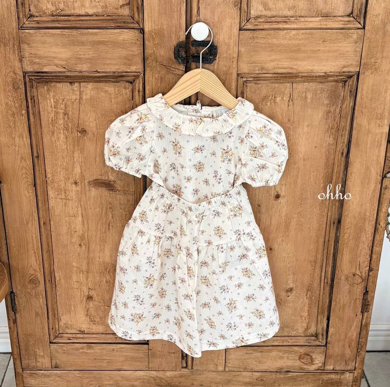 Korean Kidswear | Solid Cotton Floras Beige Pants