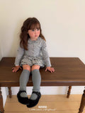 Korean Kidswear Grey Floral Ruffle Skirt & Top