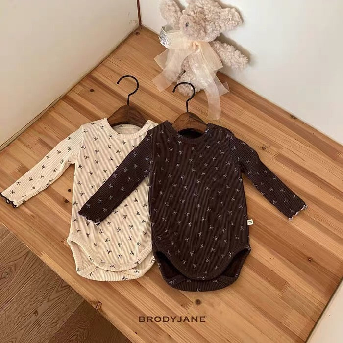 Korean Kidswear | Brody Jane Tiny Floral Ribbed Baby 4-Piece Set
