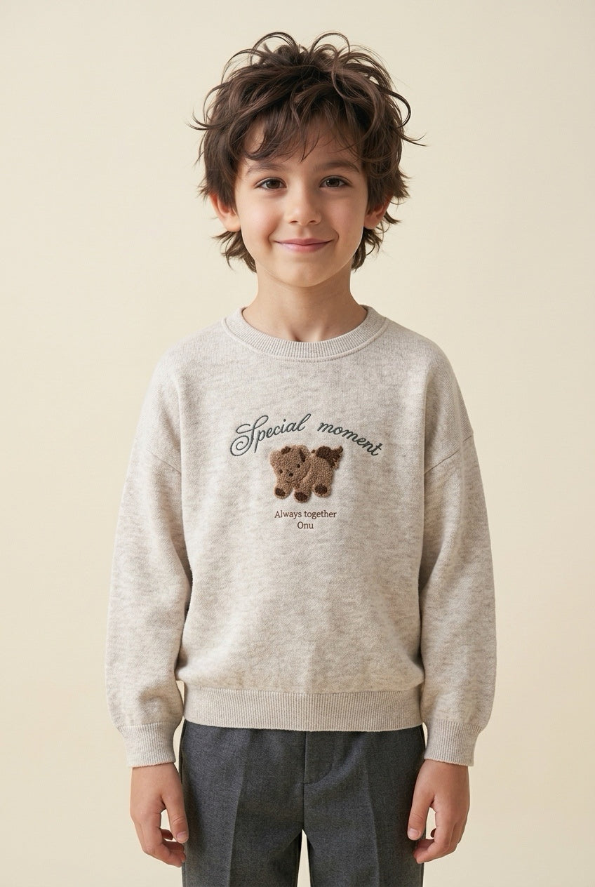 Korean Kidswear | Special Moment Teddy Sweatshirt