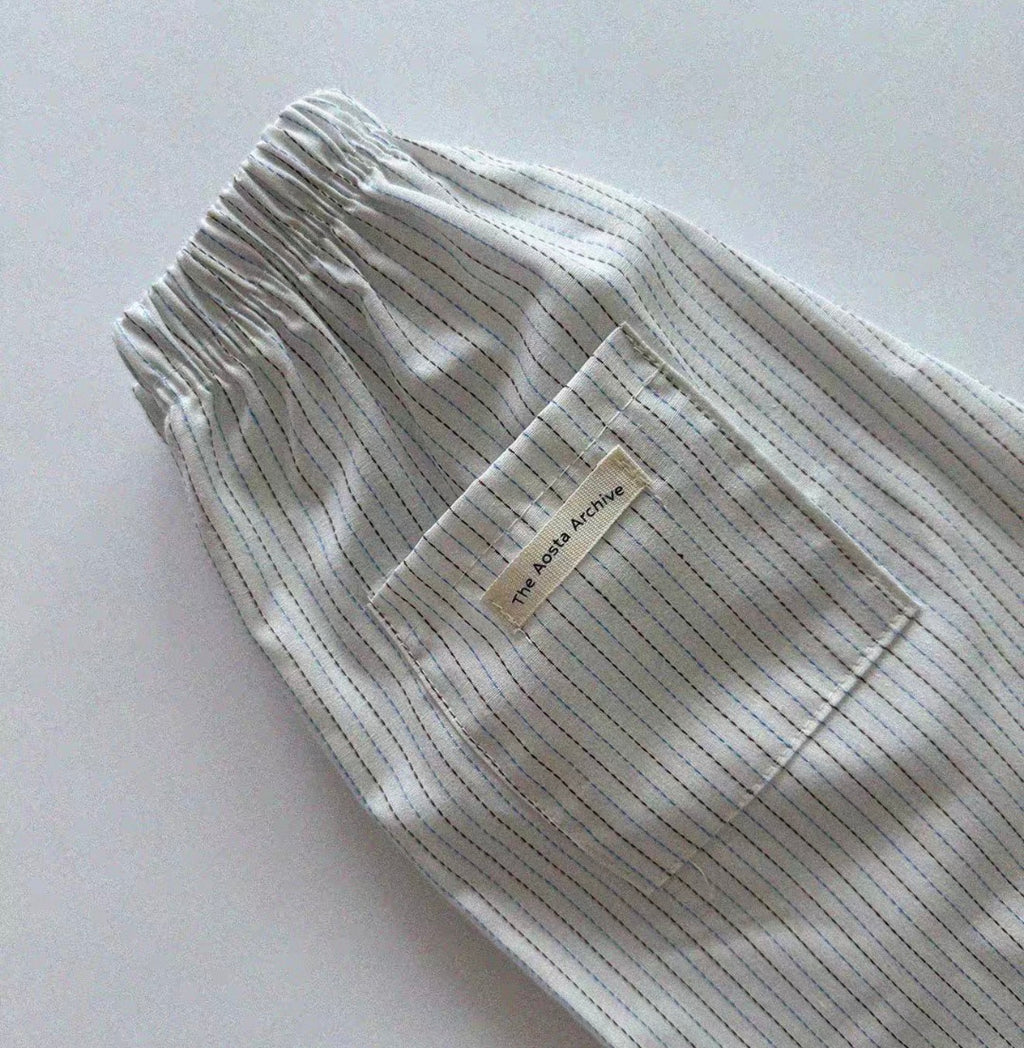 Korean Kidswear | Stripe Cotton Mid Shorts