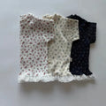 Korean Kidswear | Floral Lace Hem Ribbed Tee
