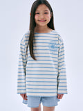 Mardi Mercredi Kids Striped Long Sleeve Tee – Blue by Mini Kelly