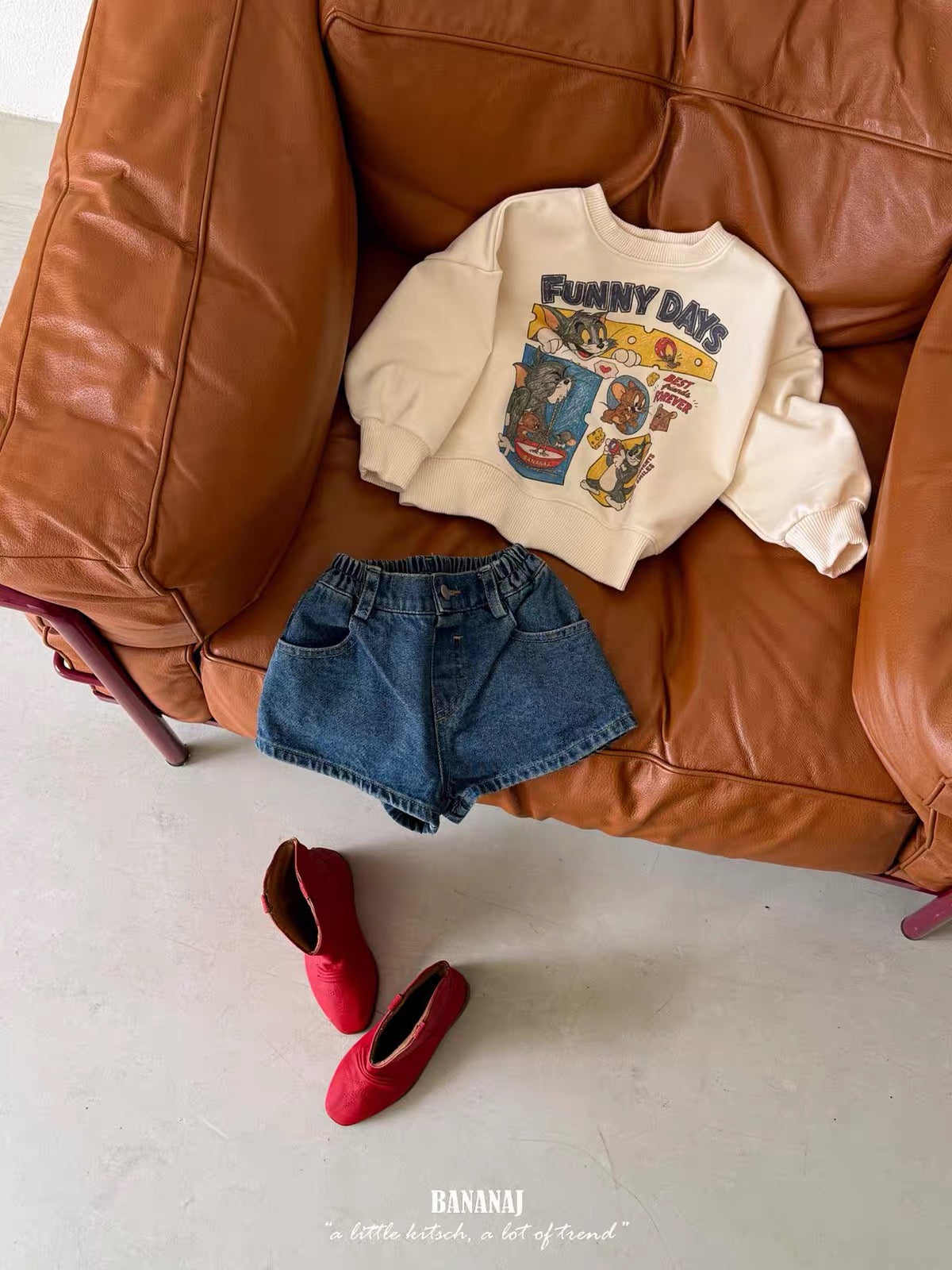 Korean Kidswear | Tom & Jerry Funny Days Graphic Sweatshirt