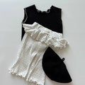 Korean Kidswear | Polka Dot Ruffle White Leggings