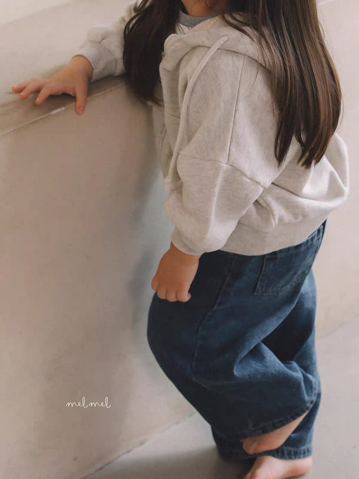Korean Kidswear Washed Wide Leg Jeans – Blue