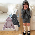 Korean Kidswear | Striped Ruffle Hoodie & Shorts Set