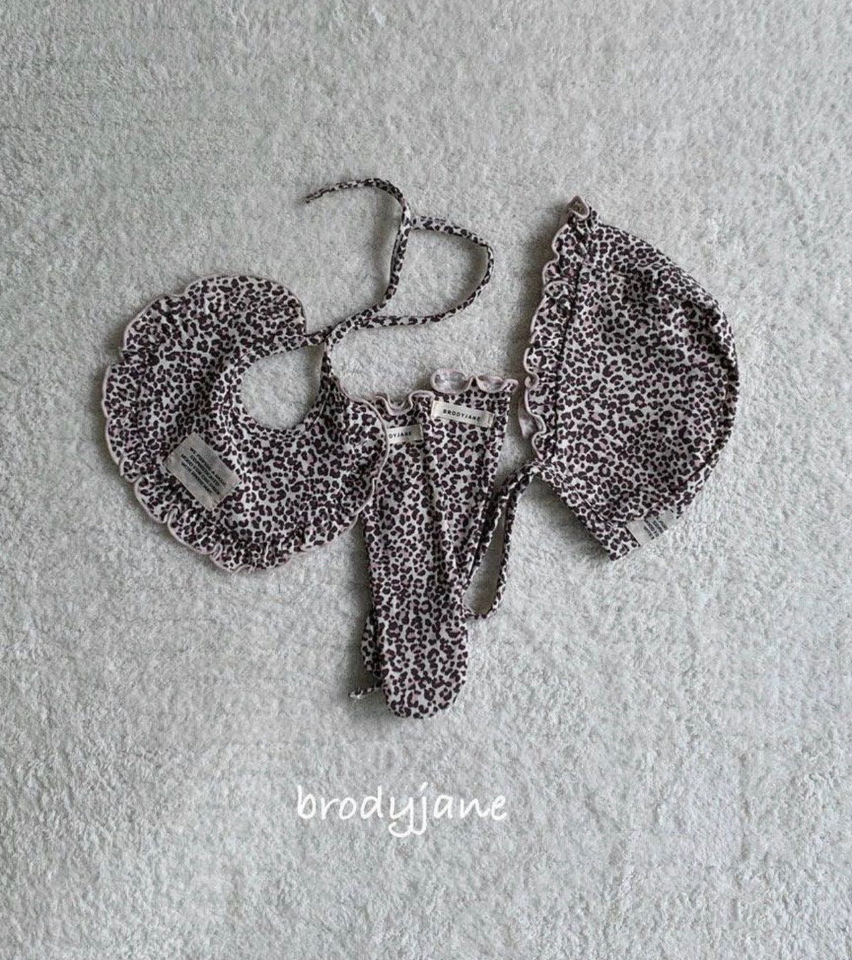 Korean Kidswear | BRODYJANE Baby Leopard Print 4-Piece Set