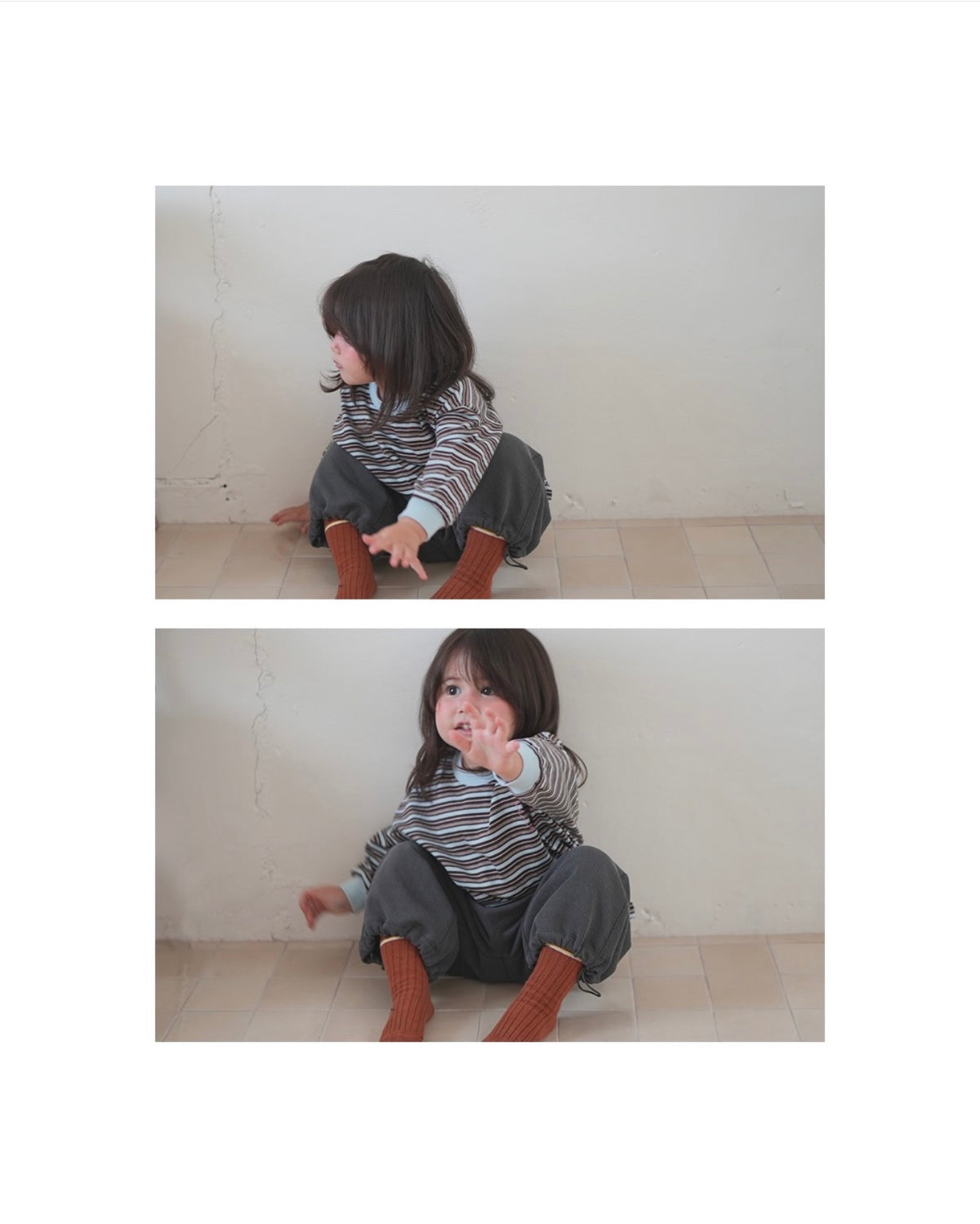Korean Kidswear | Oversized Striped Long Sleeve Tee