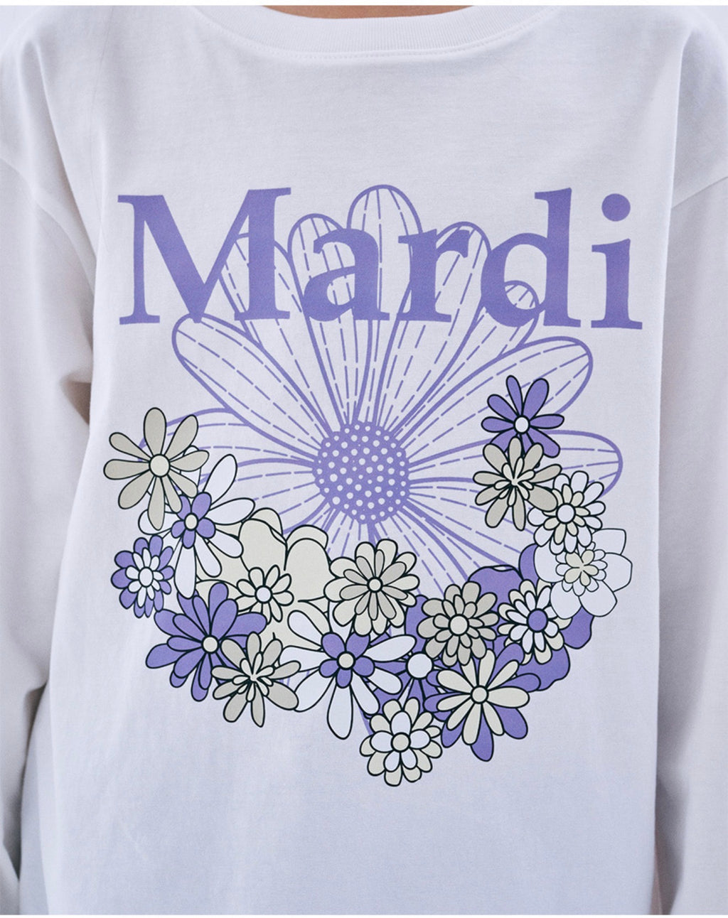 Mardi Mercredi KIDS TSHIRT LONG SLEEVE FLOWERMARDI JARDIN_IVORY LILAC (Instock)