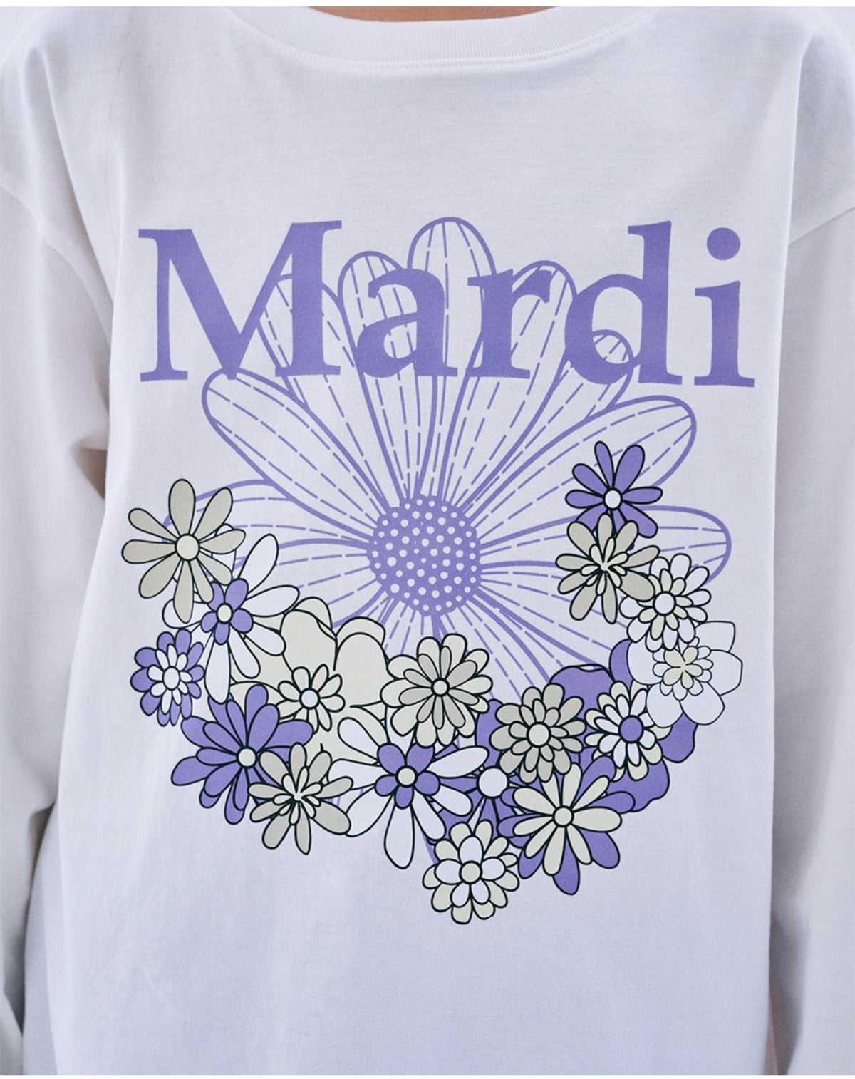 Mardi Mercredi KIDS TSHIRT LONG SLEEVE FLOWERMARDI JARDIN_IVORY LILAC (Instock)