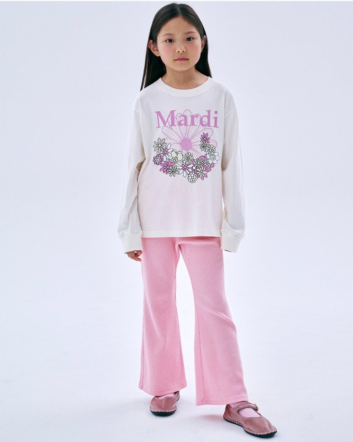 Mardi Mercredi KIDS TSHIRT LONG SLEEVE FLOWERMARDI JARDIN_CREAM PINKLAVENDER (Instock)