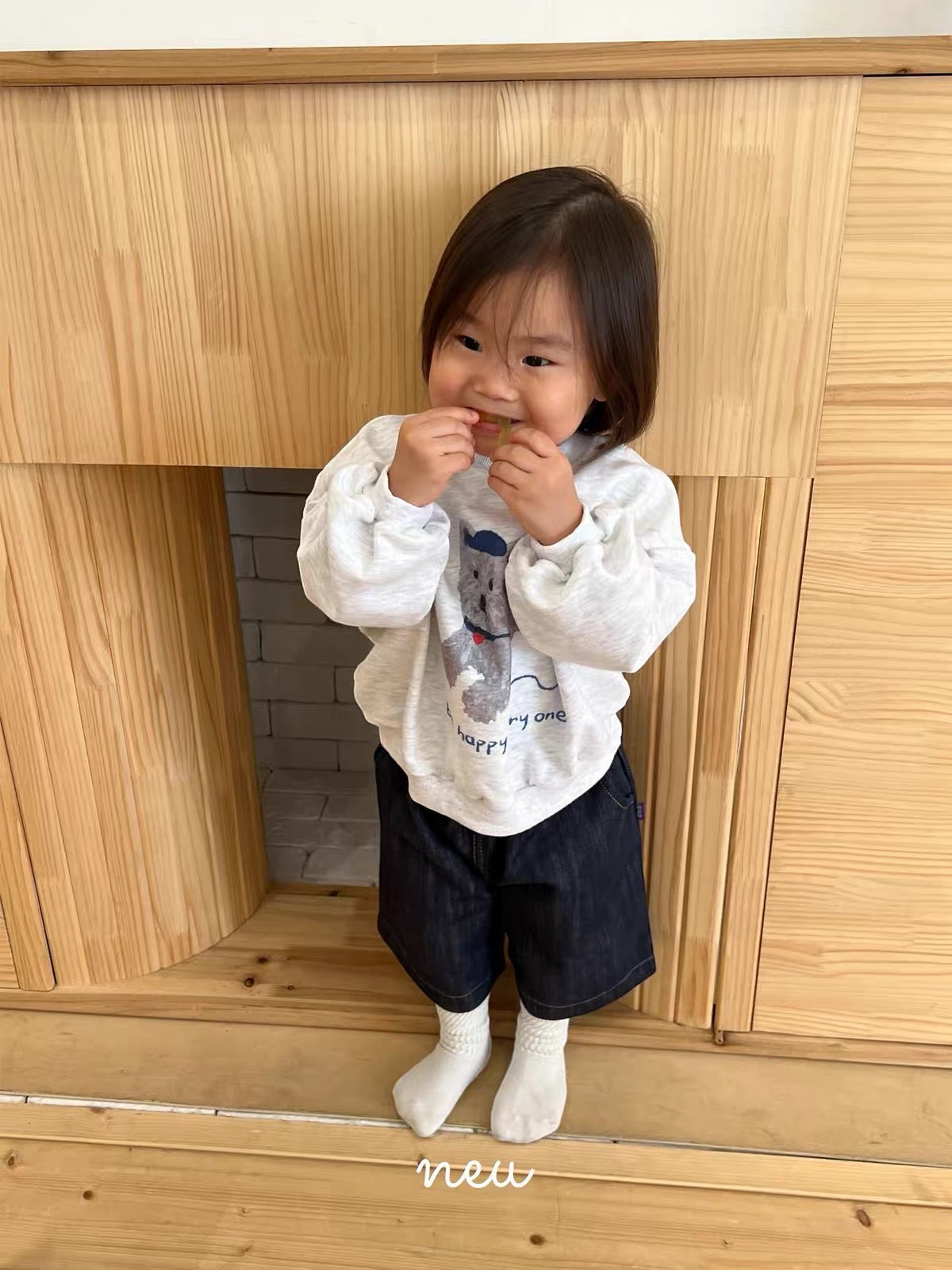 Korean Kidswear | Puppy Graphic Oversized Sweatshirt