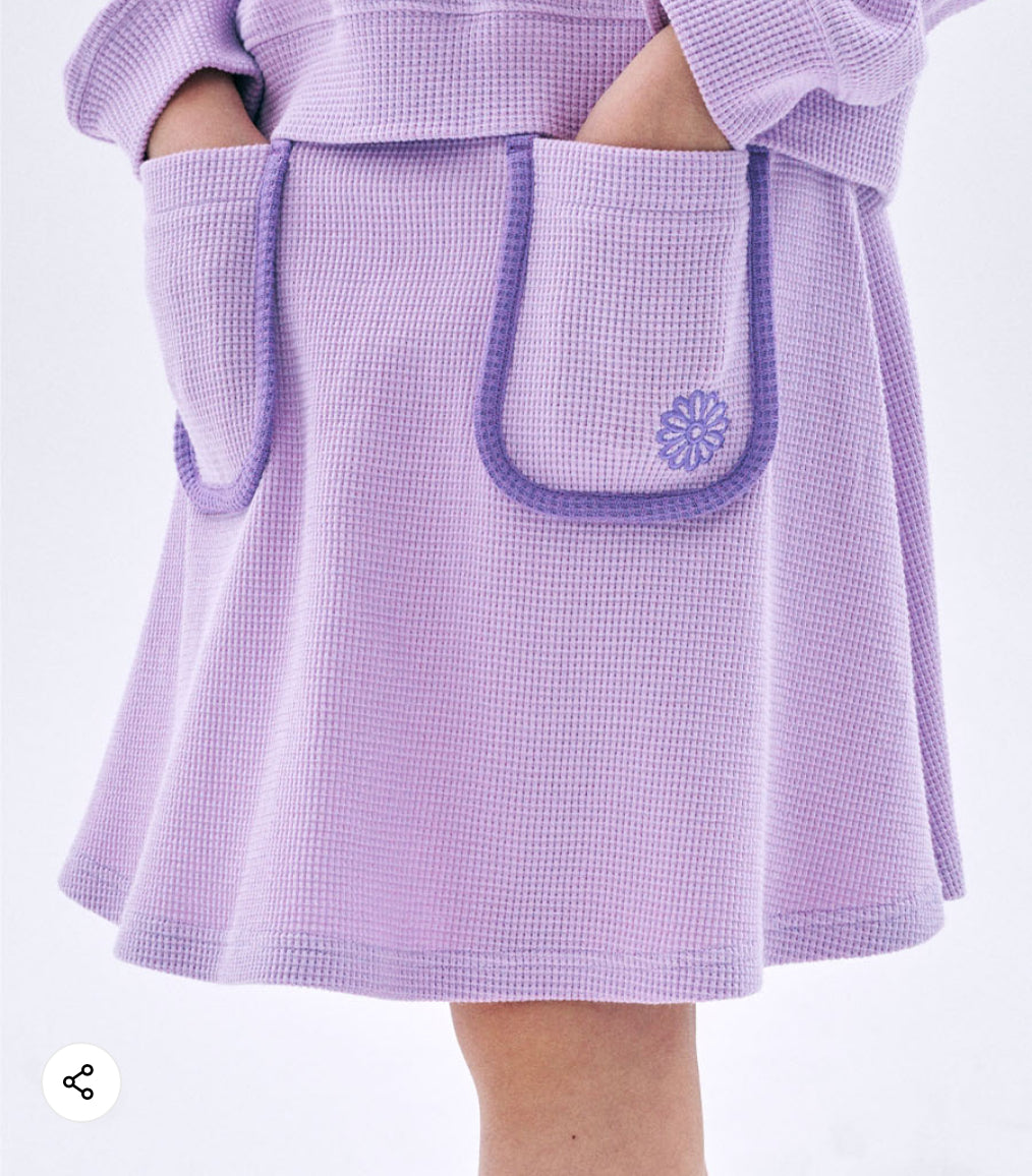 Mardi Mercredi Kids Waffle Skirt – Purple alternate view 2 by Mini Kelly