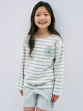 Mardi Mercredi Kids Striped Long Sleeve Tee – Mint by Mini Kelly
