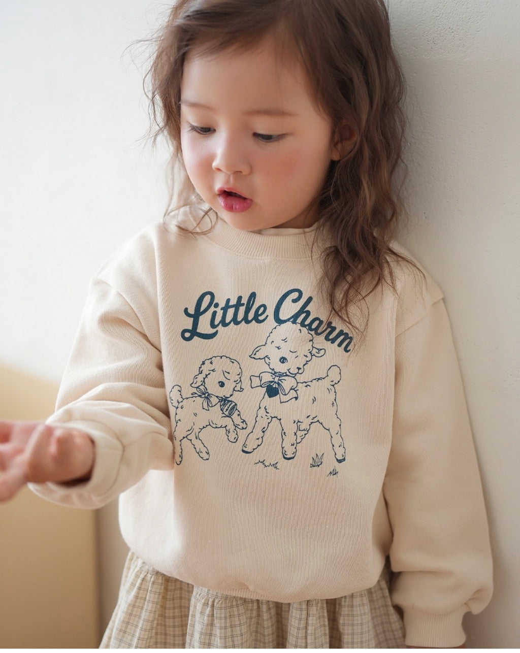 Korean Kidswear | Little Charm Lamb Graphic Sweatshirt