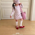 Korean Kidswear | Ribbed Tiered Ruffle Long Sleeve Dress