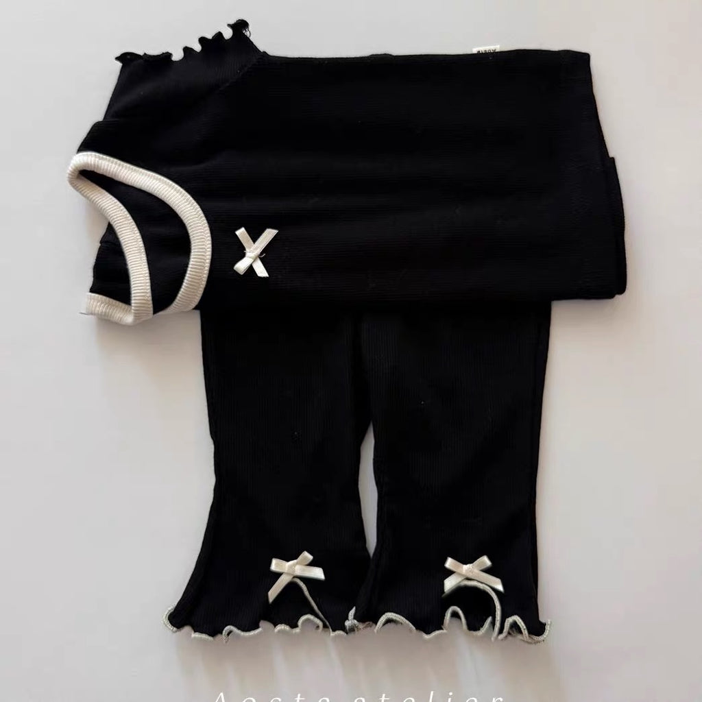 Korean Kidswear | Bow Flare Leggings