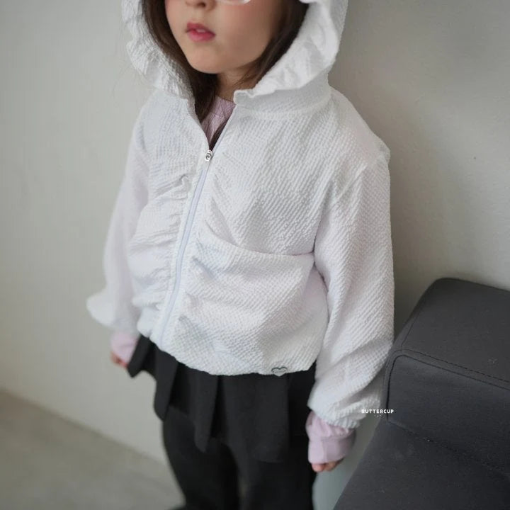 Korean Kidswear | Buttercup Textured Ruffle Zip-Up Jacket