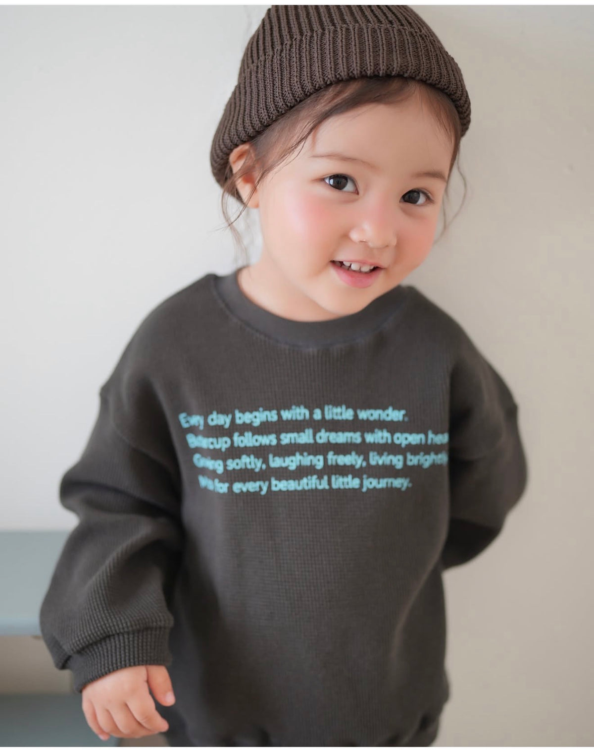 Korean Kidswear | Buttercup Little Journey Waffle Sweatshirt