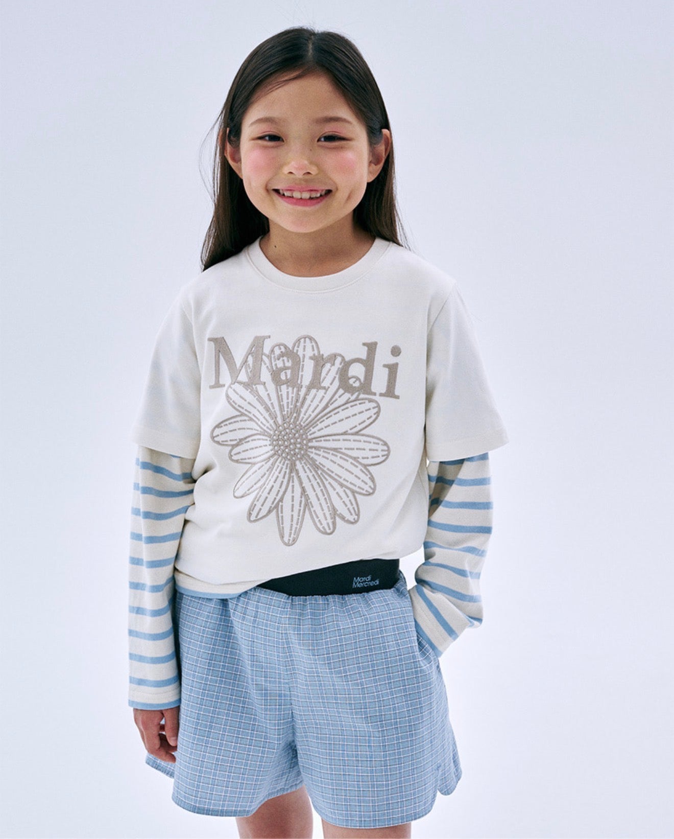 Mardi Mercredi Kids TSHIRT FlowerMardi NEEDLEWORK_CREAM BEIGE Tshirt