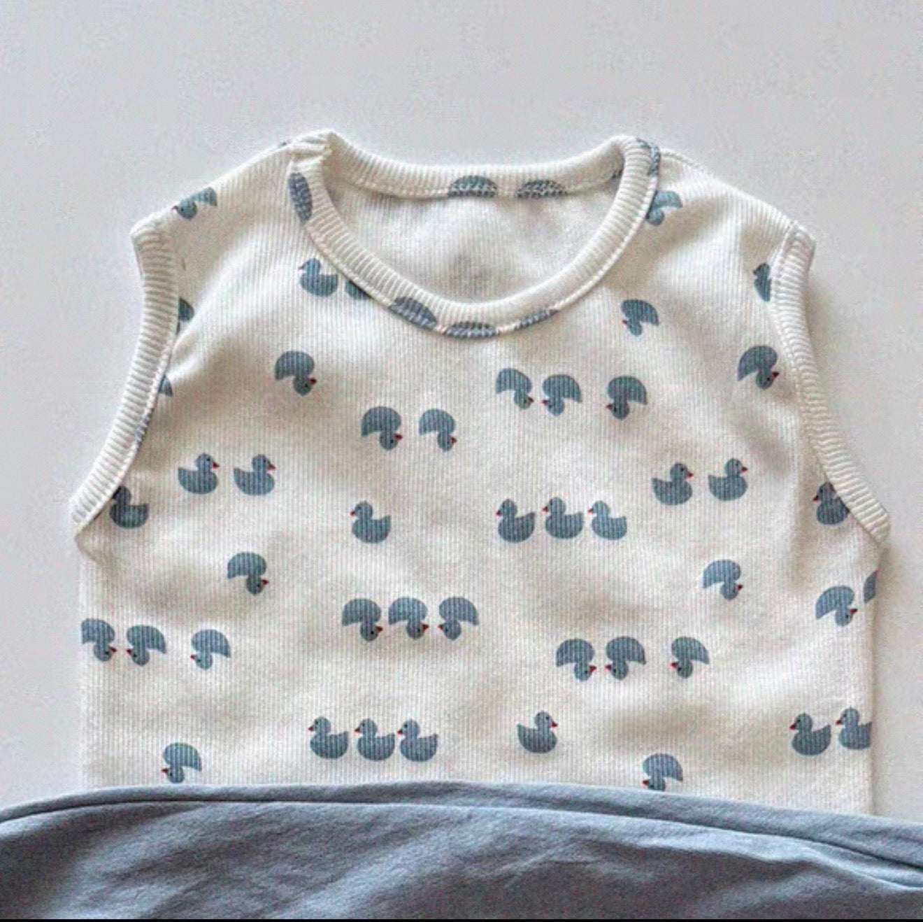 Korean Kidswear | Duck Print Ribbed Tank Top