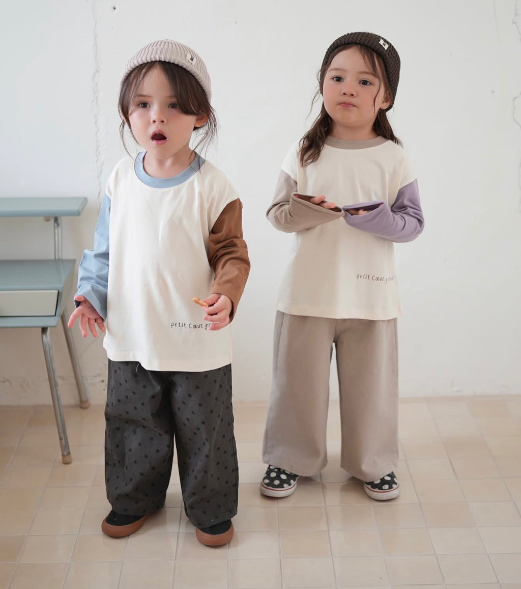 Korean Kidswear | Oversized Color Block Long Sleeve Tee