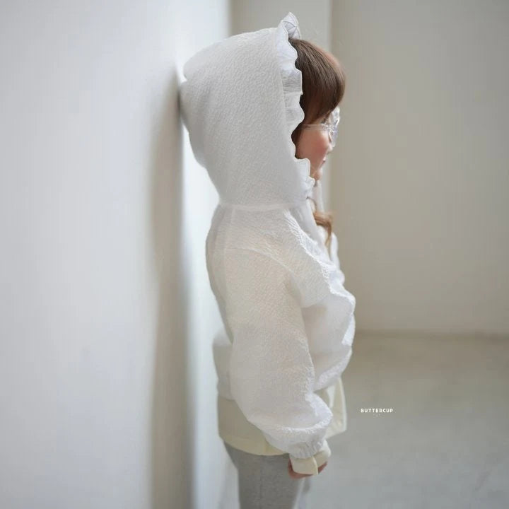 Korean Kidswear | Buttercup Textured Ruffle Zip-Up Jacket
