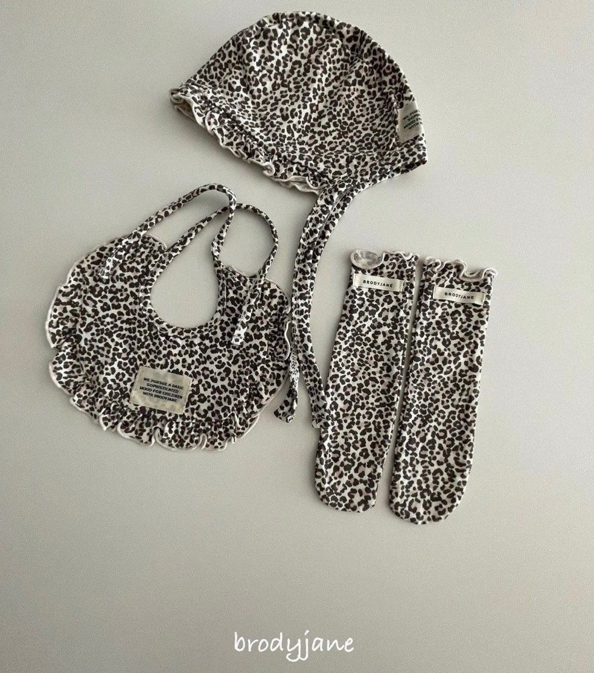 Korean Kidswear | BRODYJANE Baby Leopard Print 4-Piece Set