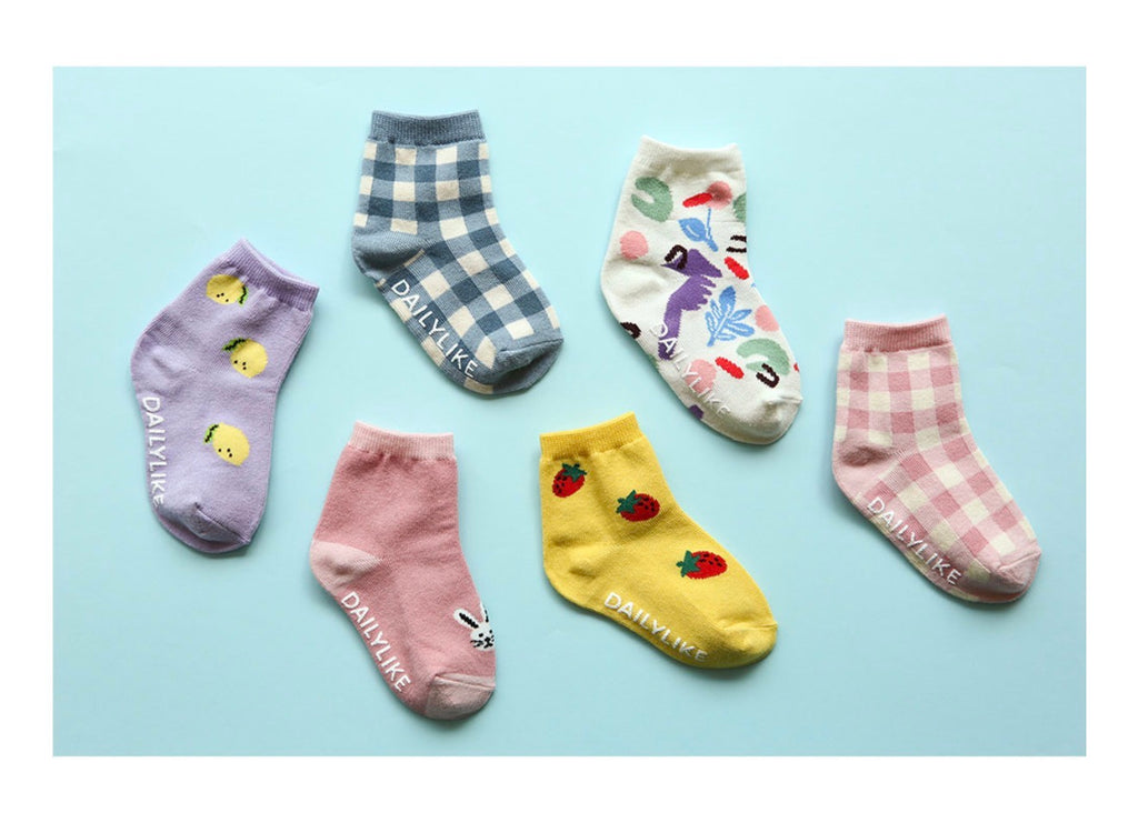 Korean Kidswear | Colorful Pattern Kids Socks 6-Pack Gift Set