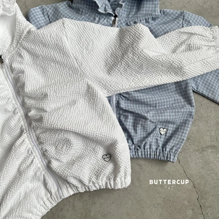 Korean Kidswear | Buttercup Textured Ruffle Zip-Up Jacket